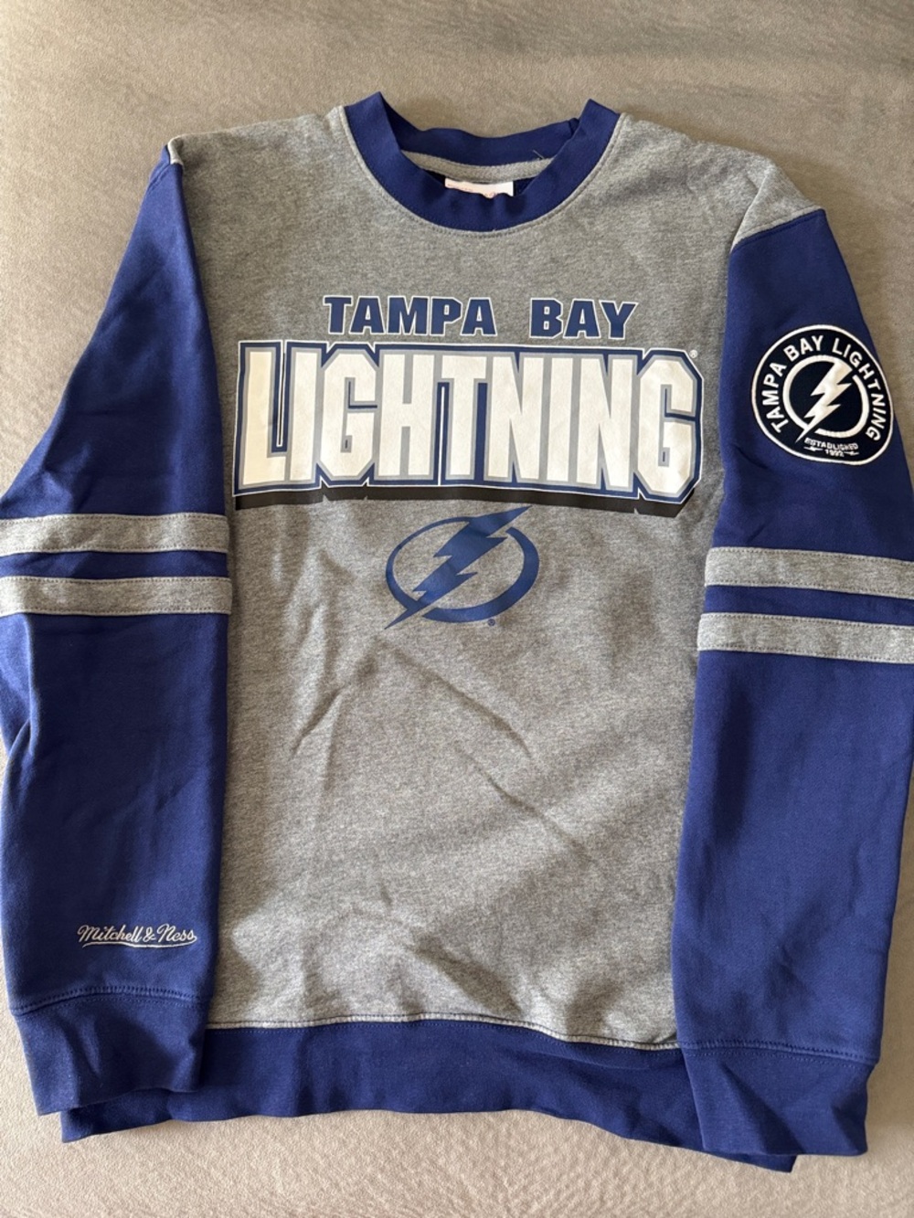 Mitchell & Ness NHL Tampa Bay Lightning Crewneck Colorblock - S